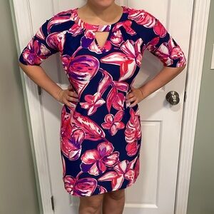 Floral Pink and Blue Dress